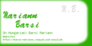 mariann barsi business card